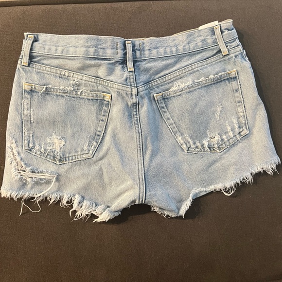 Agolde Parker distressed jean shirt- lightly worn; size 27 - Picture 2 of 2